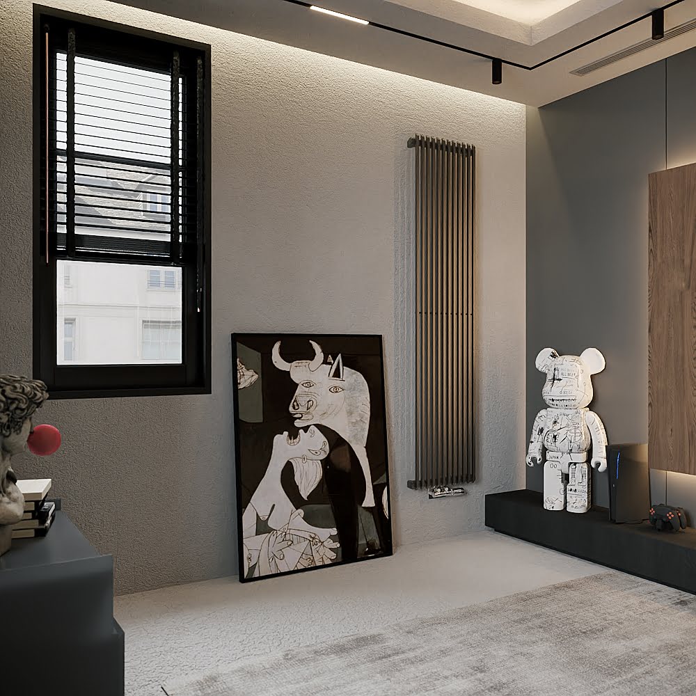 Вертикальный радиатор IRSAP Sax 2000x480 Graphit D50