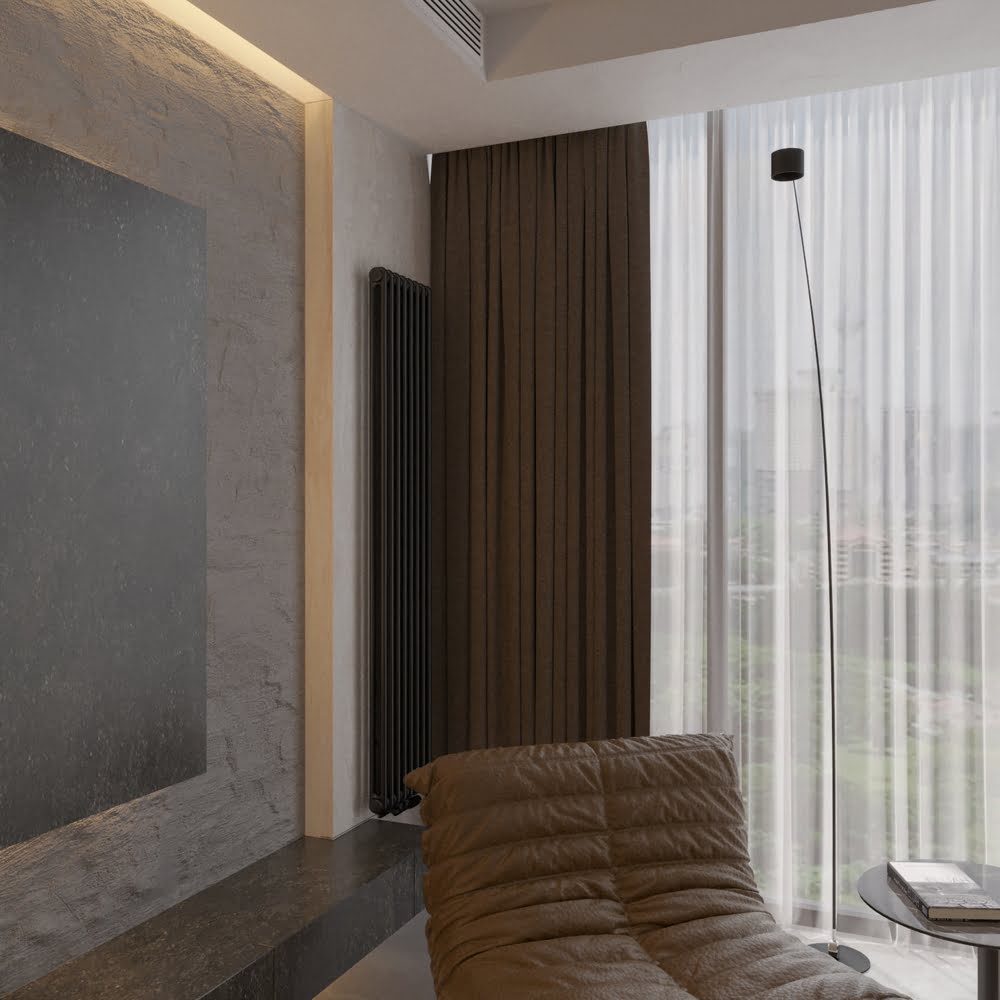 Дизайнерський вертикальний радіатор IRSAP Tesi 2 1800x360 Чорний Cod.50