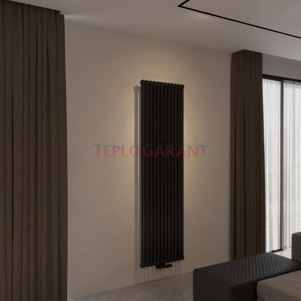 Дизайнерський вертикальний радіатор IRSAP Tesi 2 2000x540 Чорний Cod.50