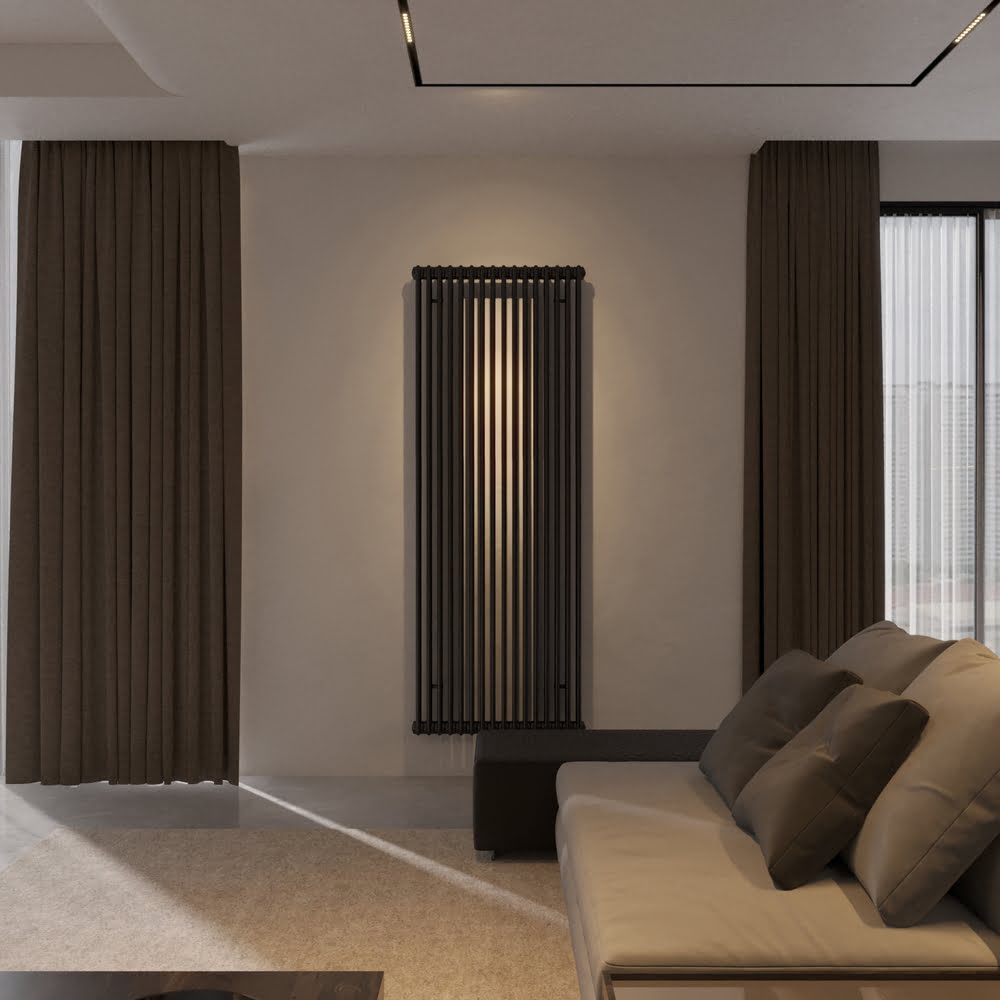 Дизайнерський вертикальний радіатор IRSAP Tesi 3 2000x720 Чорний Cod.50