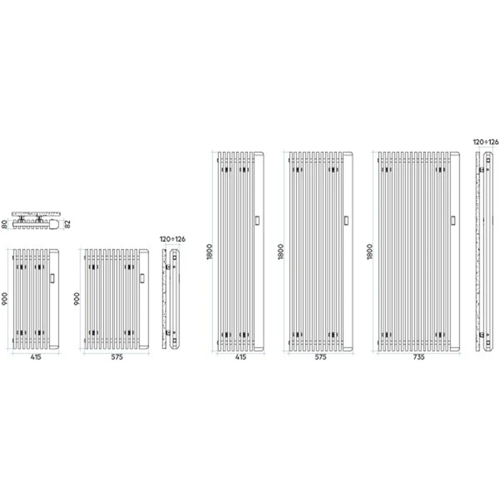 Дизайнерский электрический радиатор Irsap Sax Electric 1800x415