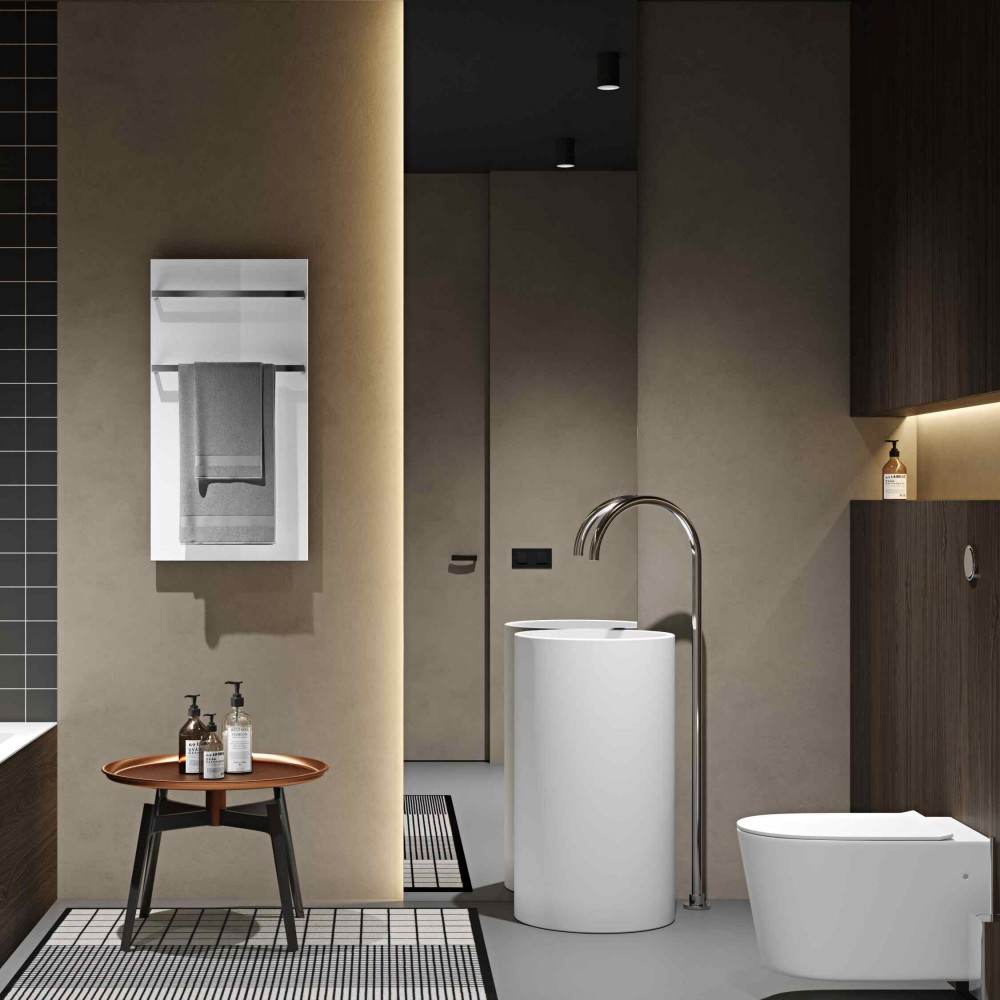   Дизайнерська електрична рушникосушка HYBRO Onyx 2M Біла