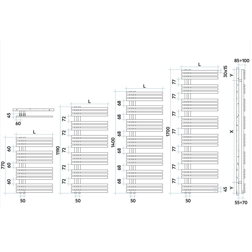 Дизайнерська рушникосушка Irsap Blues 770x500