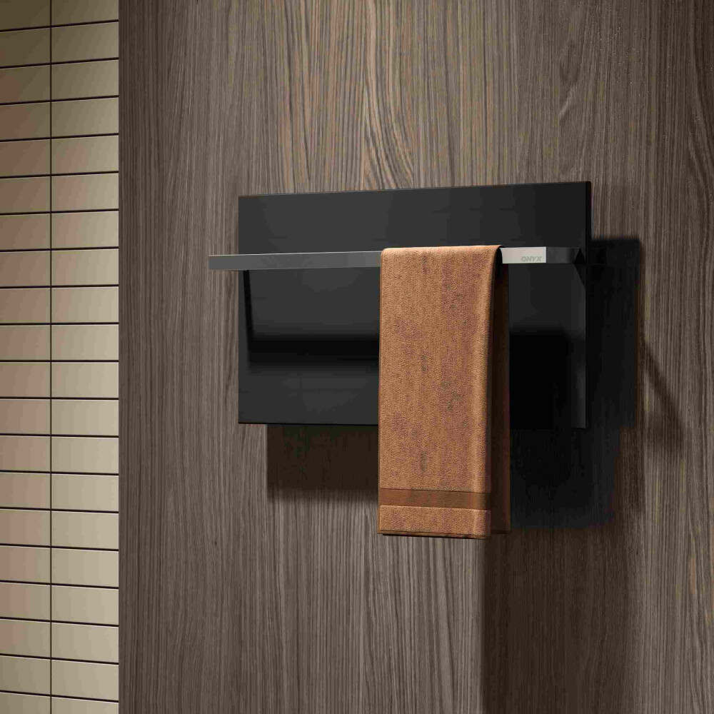 Дизайнерська електрична рушникосушка HYBRO Onyx 1L Чорна