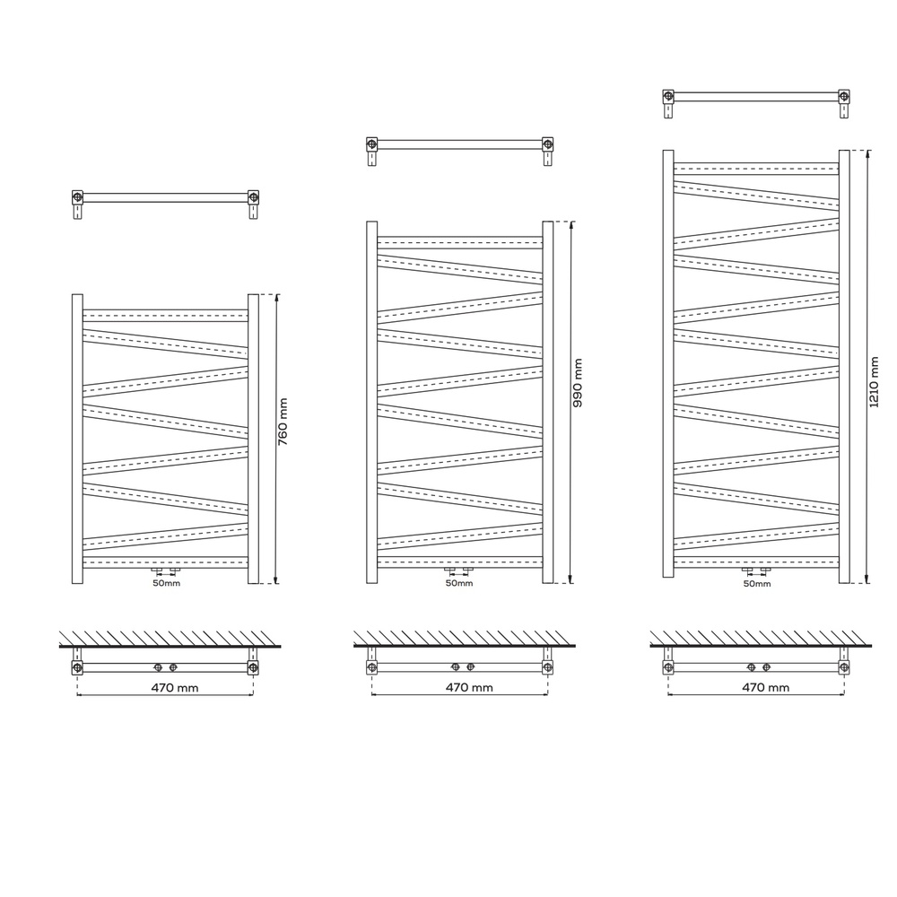 Дизайнерська рушникосушка Komex Zoe 990x500 Чорна