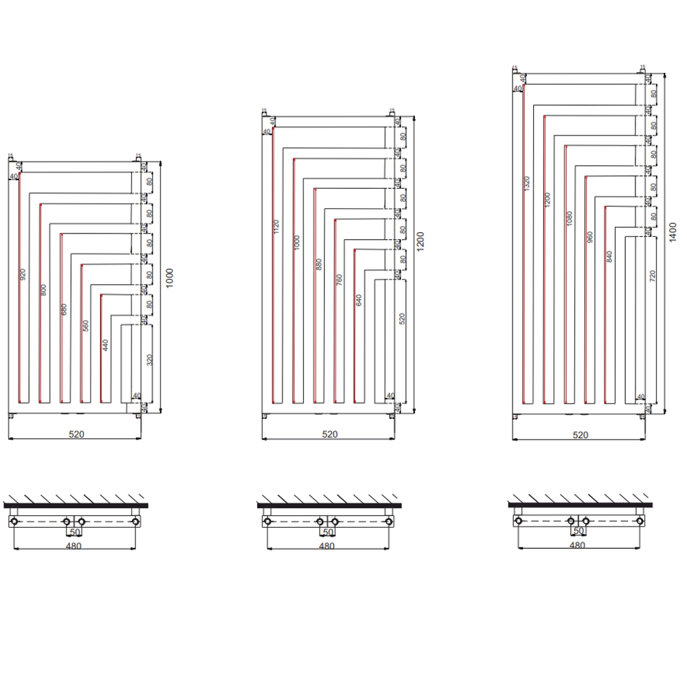 Дизайнерська рушникосушка Komex Rose 1200x520 Біла
