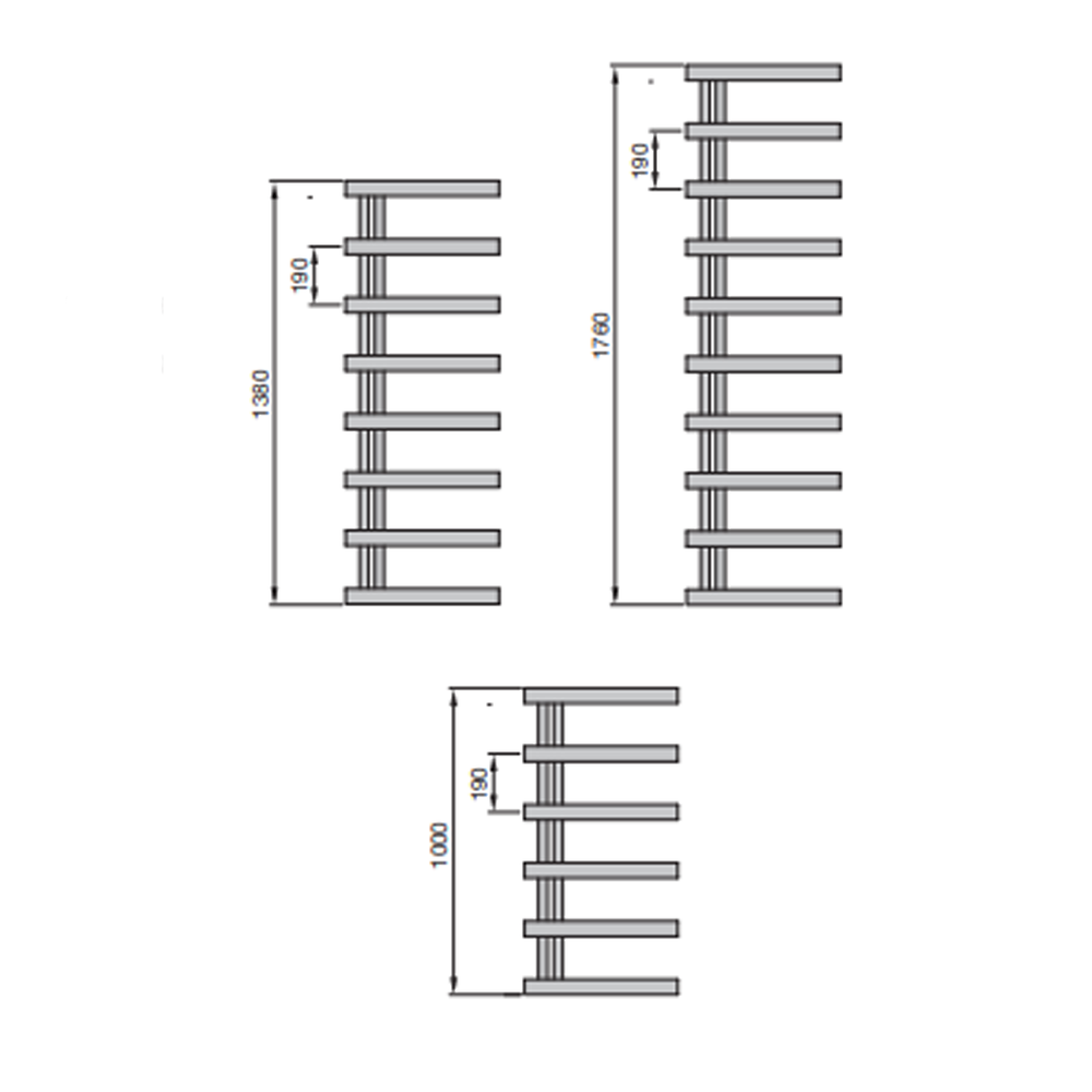 Дизайнерська рушникосушка Zehnder Runtal Chime CHR-180-050