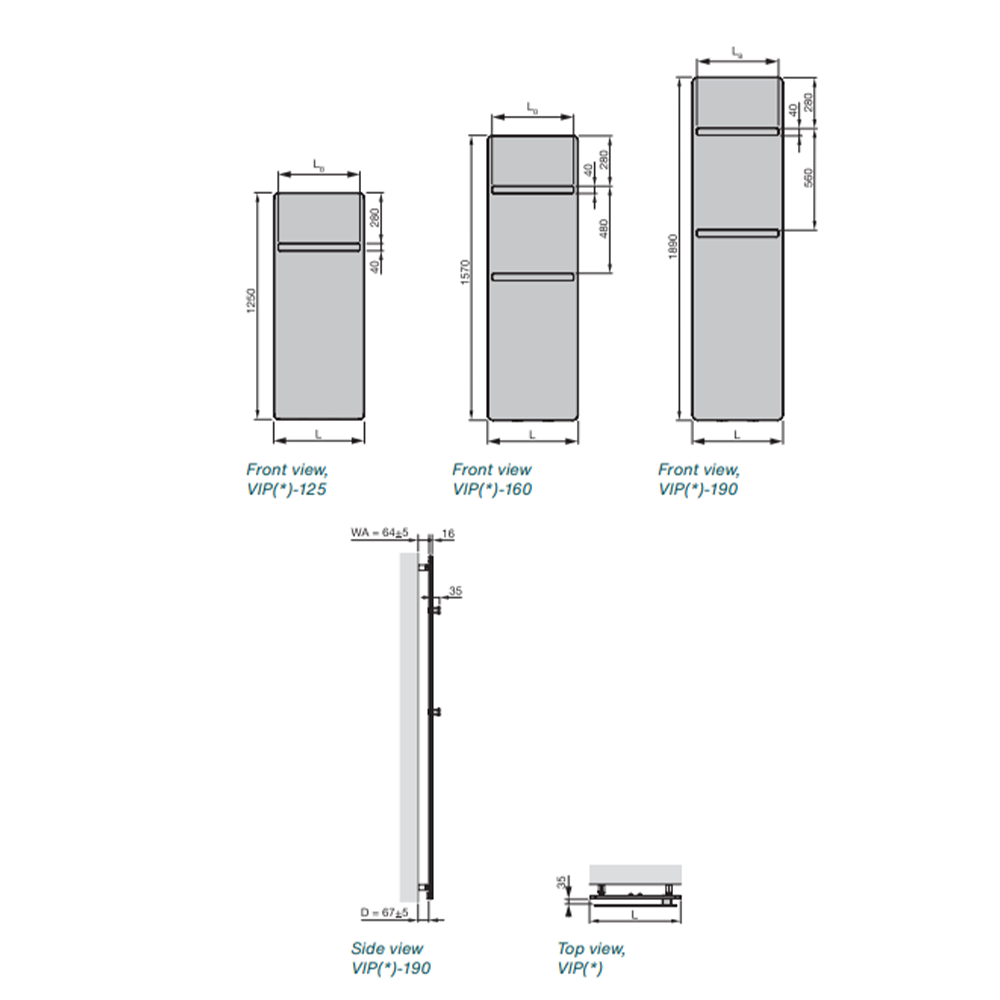 Дизайнерська рушникосушка Zehnder Vitalo VIP-125-060-S034