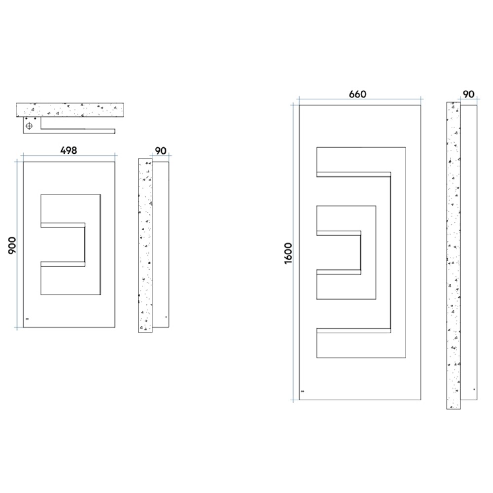 Дизайнерська електрична рушникосушка IRSAP Dedalo Electric 1600x660
