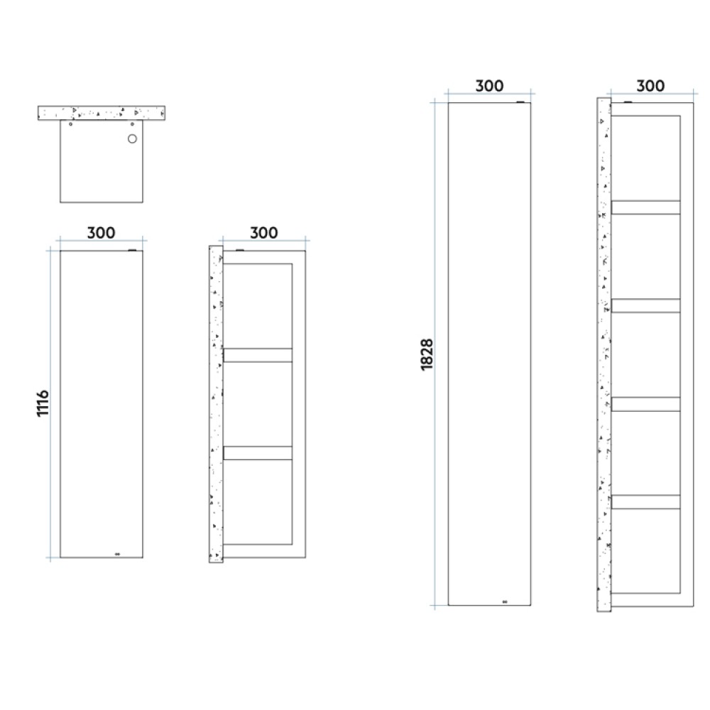 Дизайнерська електрична рушникосушка IRSAP Quadraqua Electric 1116x300