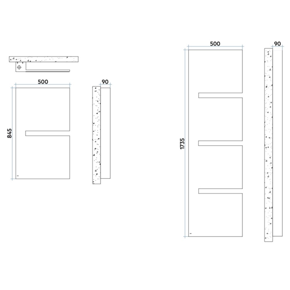 Дизайнерська електрична рушникосушка IRSAP Sequenze Electric 1735x500