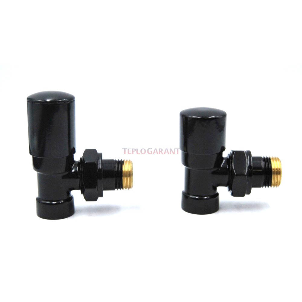 Кран радиаторный Vario Term Swing Черный глянцевый прямой