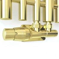 Кран радиаторный Vario Term All In One Twins Glamour Золото Правый